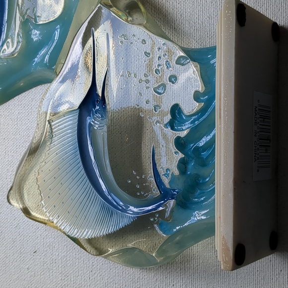 Acrylic Art Sculptures Marlin Fish Set of 2 Ocean Marine Life Home Decor N-2 - Picture 13 of 14